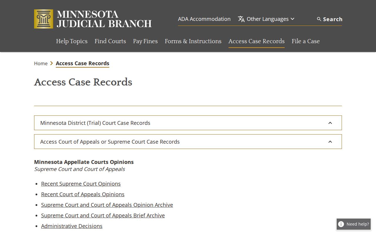 Fillmore case search public-access court record information