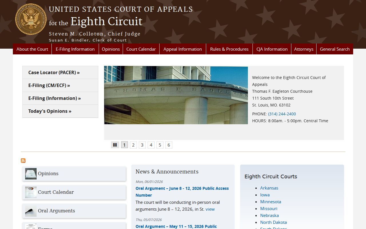 Harmony court records Eighth Circuit court source