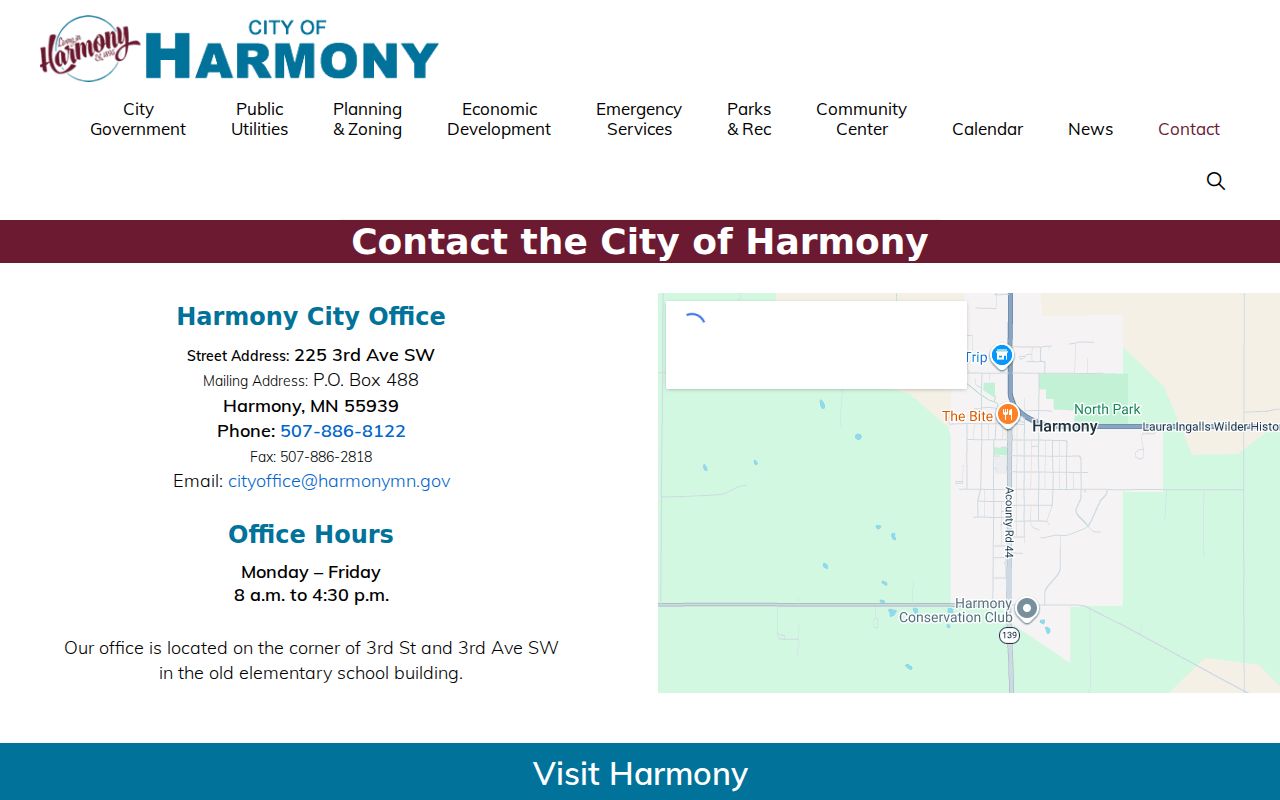 Harmony court records shared municipal and community building source