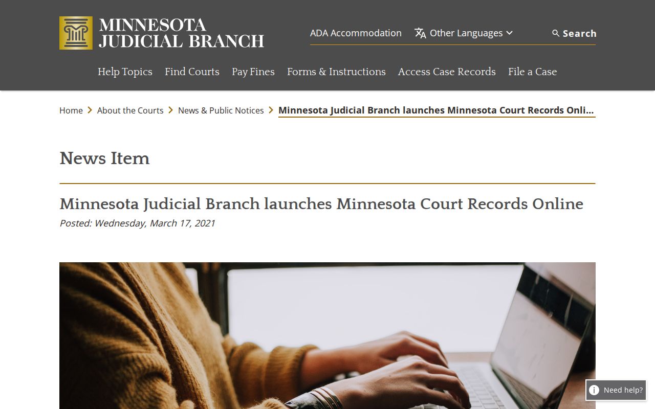 Preston court records Minnesota Court Records Online launch source