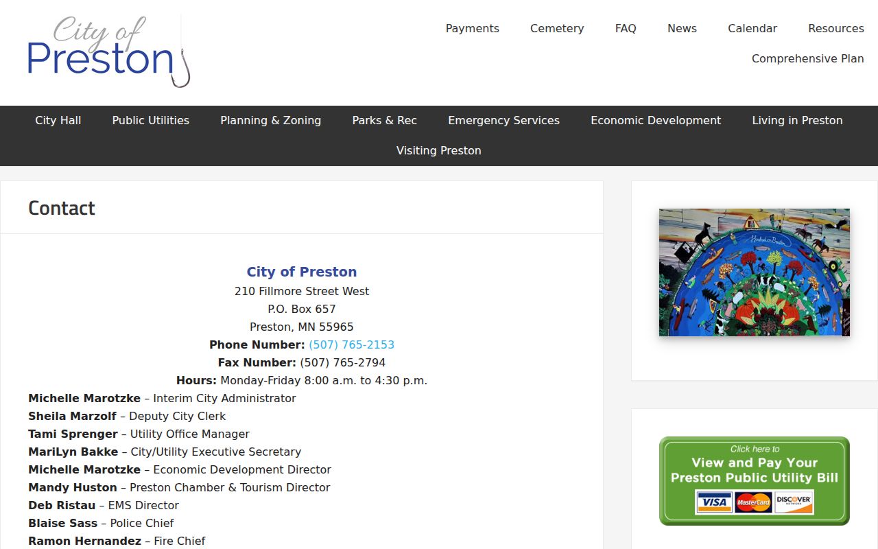 Preston court records City Hall official contact source
