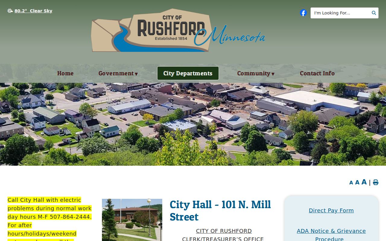 Rushford court records City Hall and clerk source