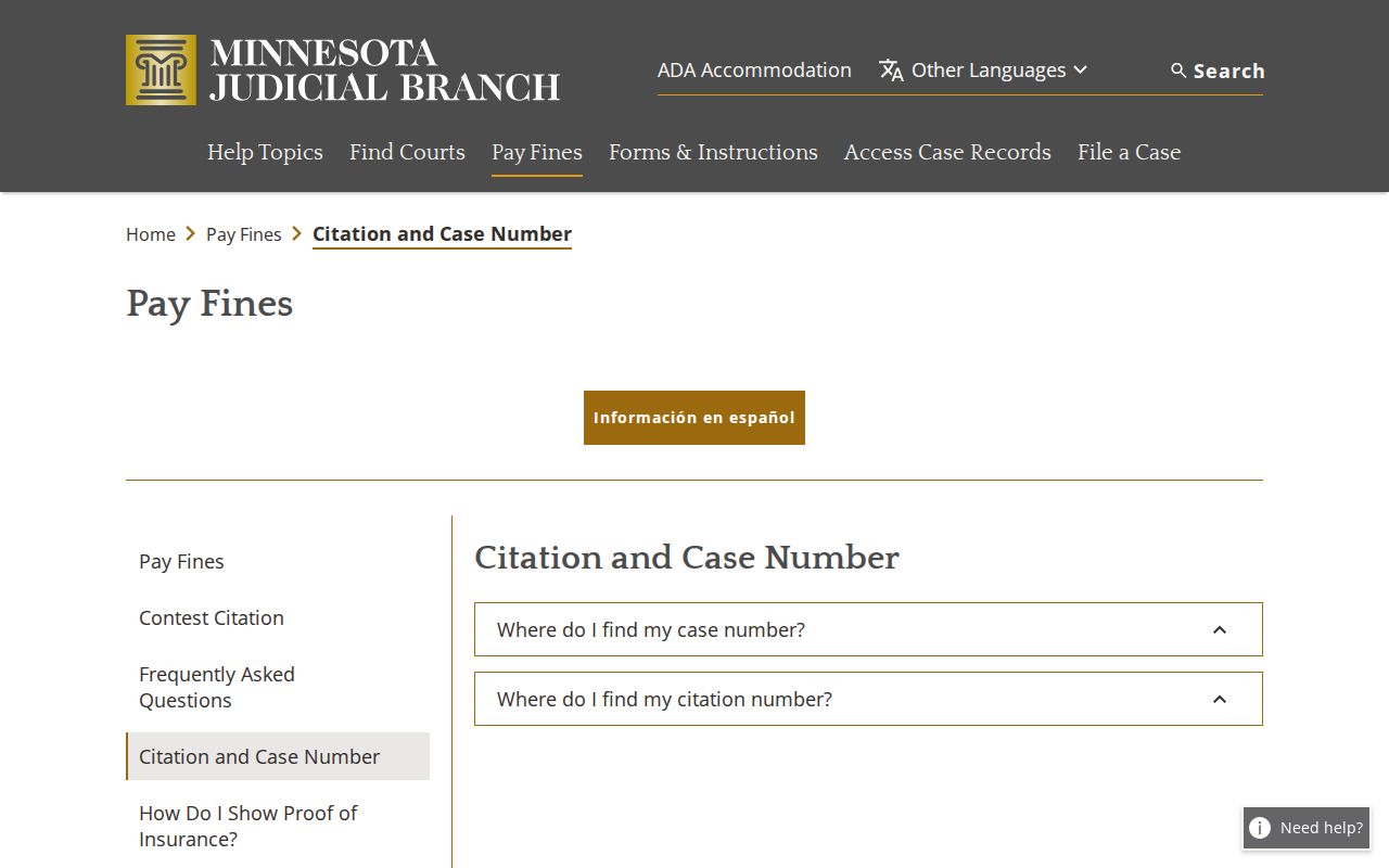 Fillmore traffic court records CR VB case number source